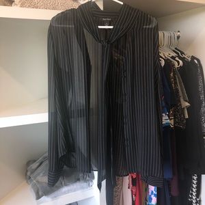 White House Black Market Pinstripe Blouse